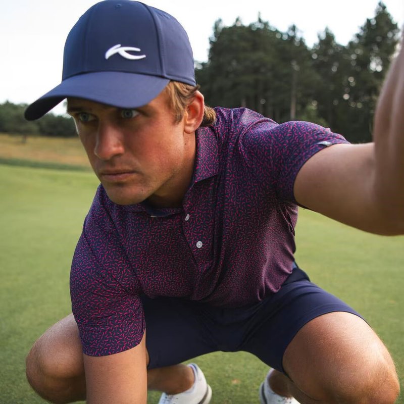 KJUS Golfer polo homme, rhubarb/atlanta blue