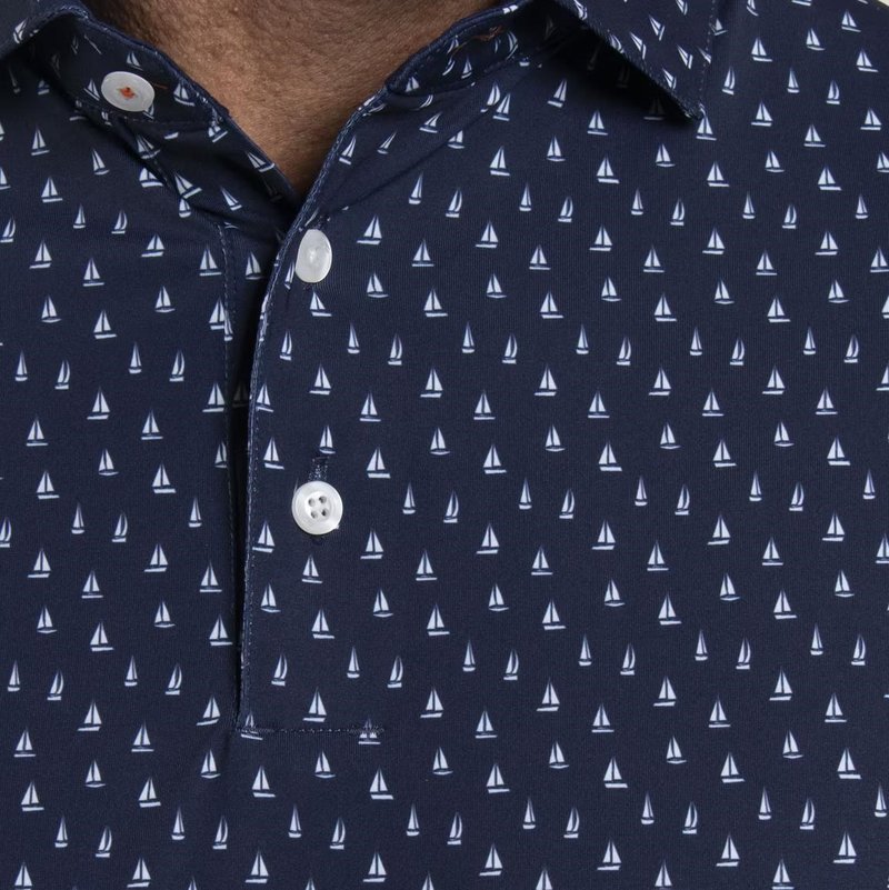 KJUS Golfer polo homme, atlanta blue/white