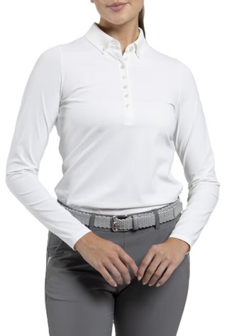 KJUS Catalina Cool longsleeve polo femme, blanc