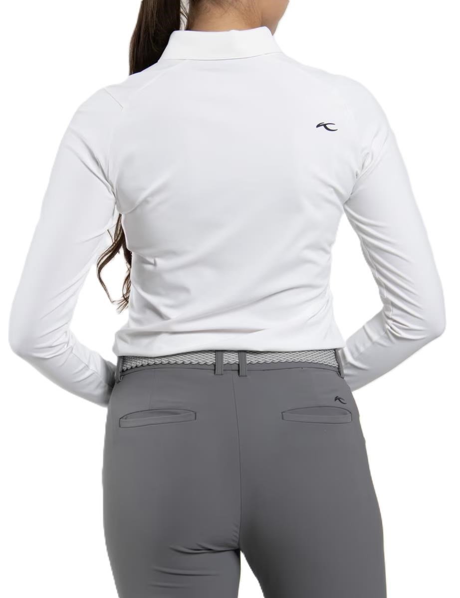 KJUS Catalina Cool longsleeve polo femme, blanc