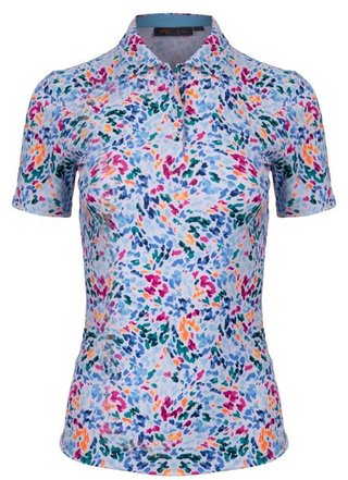 KJUS Enya Printed polo femme, white/poolside