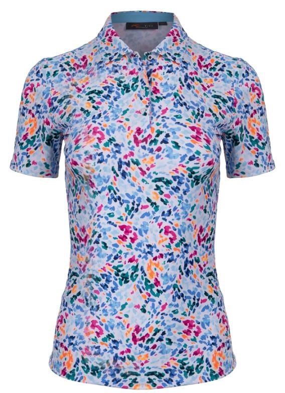KJUS Enya Printed polo femme, white/poolside