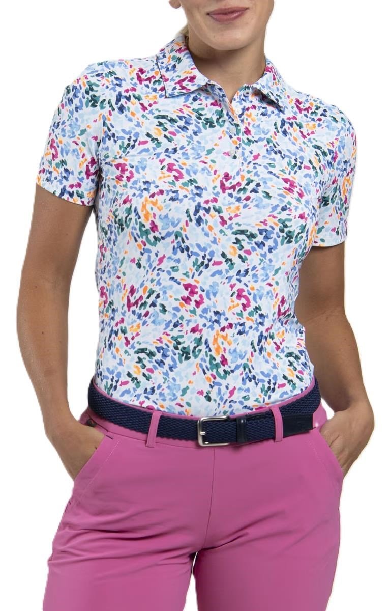 KJUS Enya Printed polo femme, white/poolside