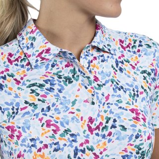 KJUS Enya Printed polo femme, white/poolside