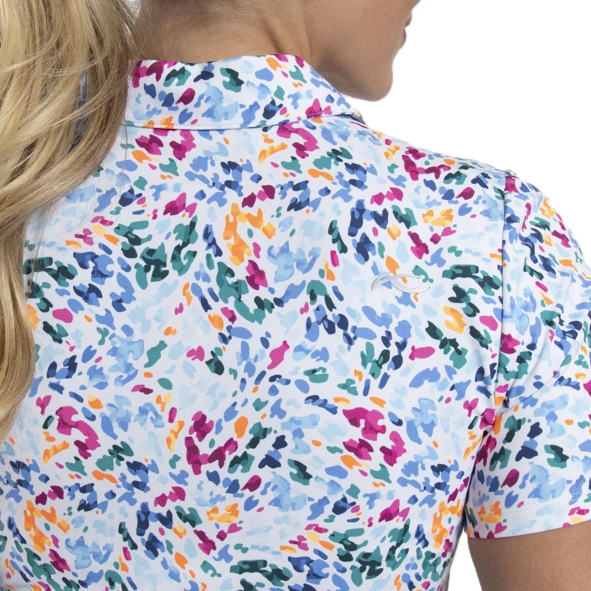 KJUS Enya Printed polo femme, white/poolside