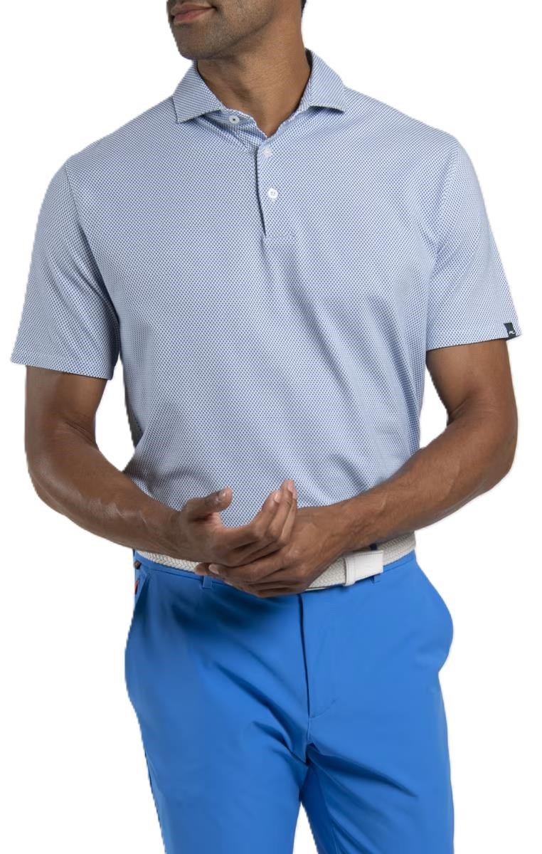 KJUS Hollow Pima Print polo homme, white/catamaran