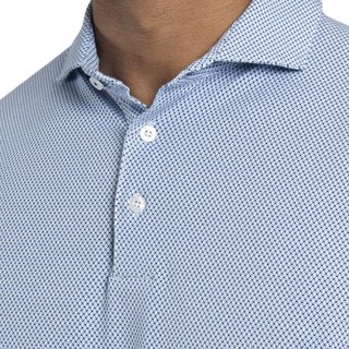KJUS Hollow Pima Print polo homme, white/catamaran