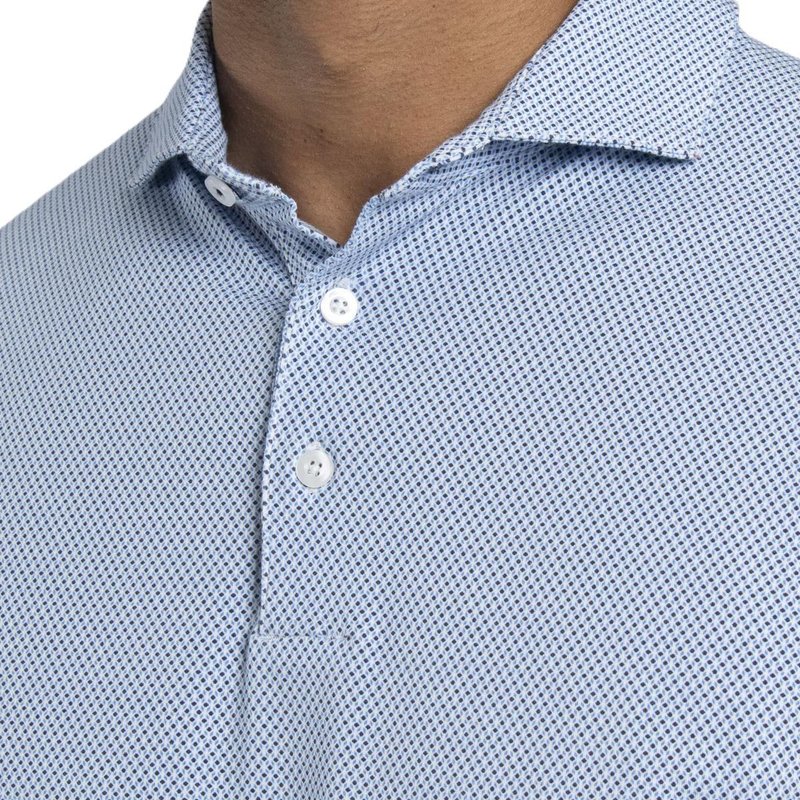 KJUS Hollow Pima Print polo homme, white/catamaran