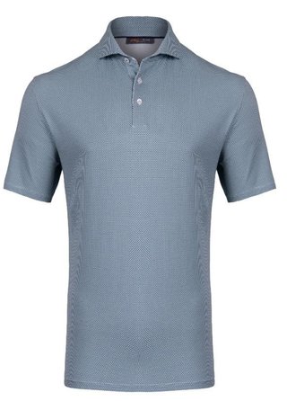 KJUS Hollow Pima Print polo homme, riverbank/white