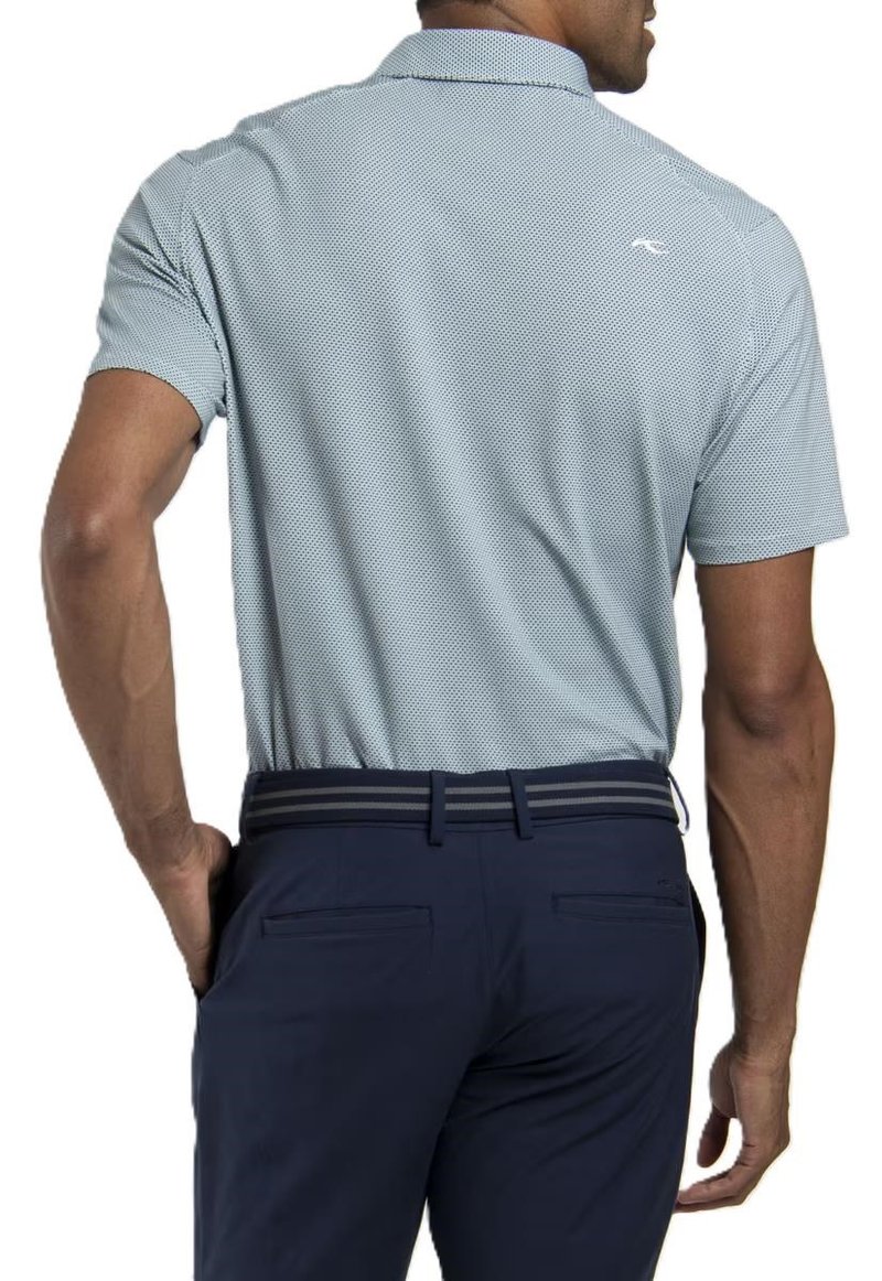 KJUS Hollow Pima Print polo homme, riverbank/white