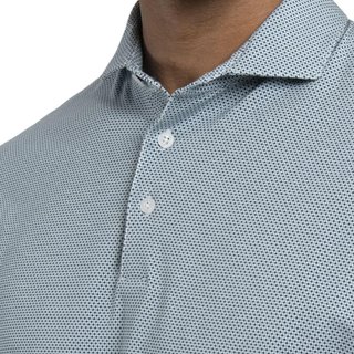 KJUS Hollow Pima Print polo homme, riverbank/white