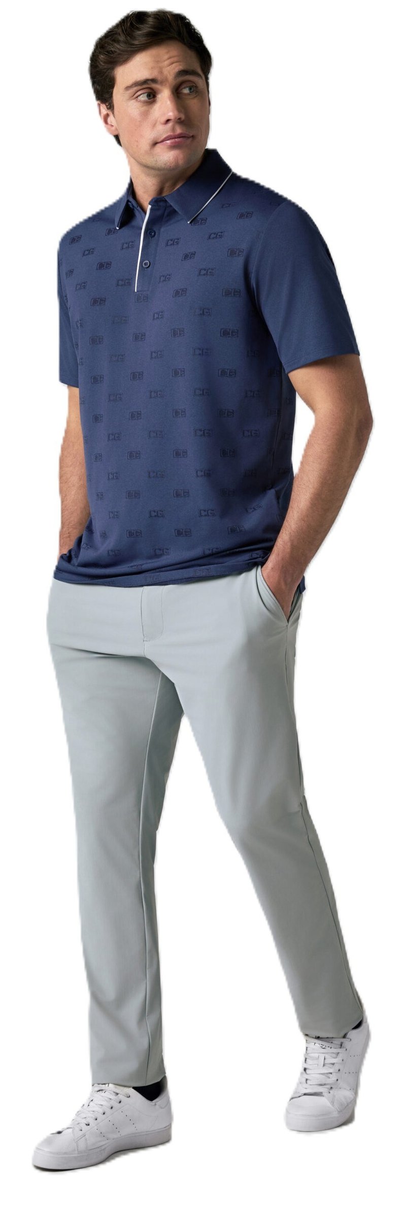 Callaway Mid Century Jacquard polo homme, medieval blue