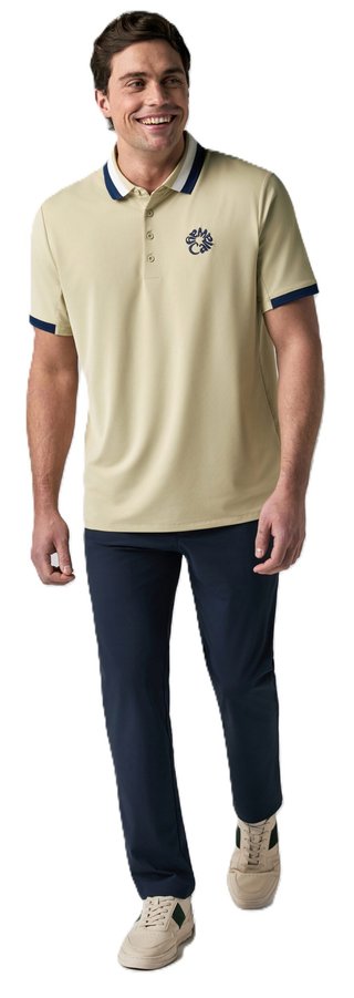 Callaway Mid Century Striped Rib Collar polo homme, fields of rye