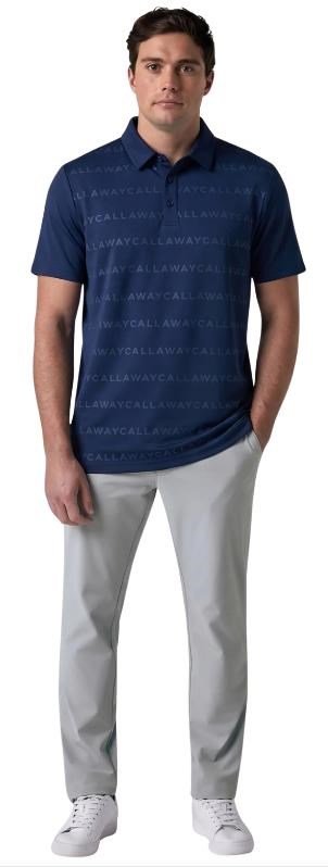 Callaway Mid Century Jacquard polo homme, medieval blue
