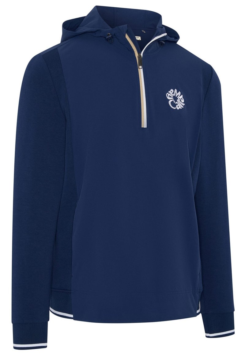 Callaway Mid Century Mixed Media Hooded 1/4 Zip sweatshirt homme, medieval blue