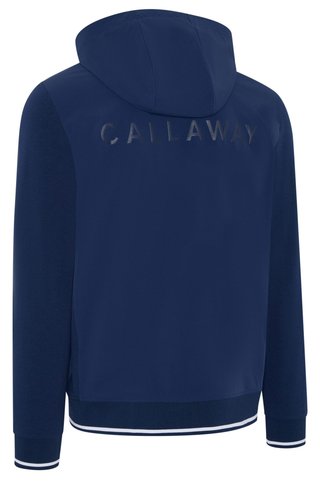 Callaway Mid Century Mixed Media Hooded 1/4 Zip sweatshirt homme, medieval blue