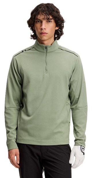 J.Lindeberg Leon Quarter Zip Mid Layer pull homme, hedge green