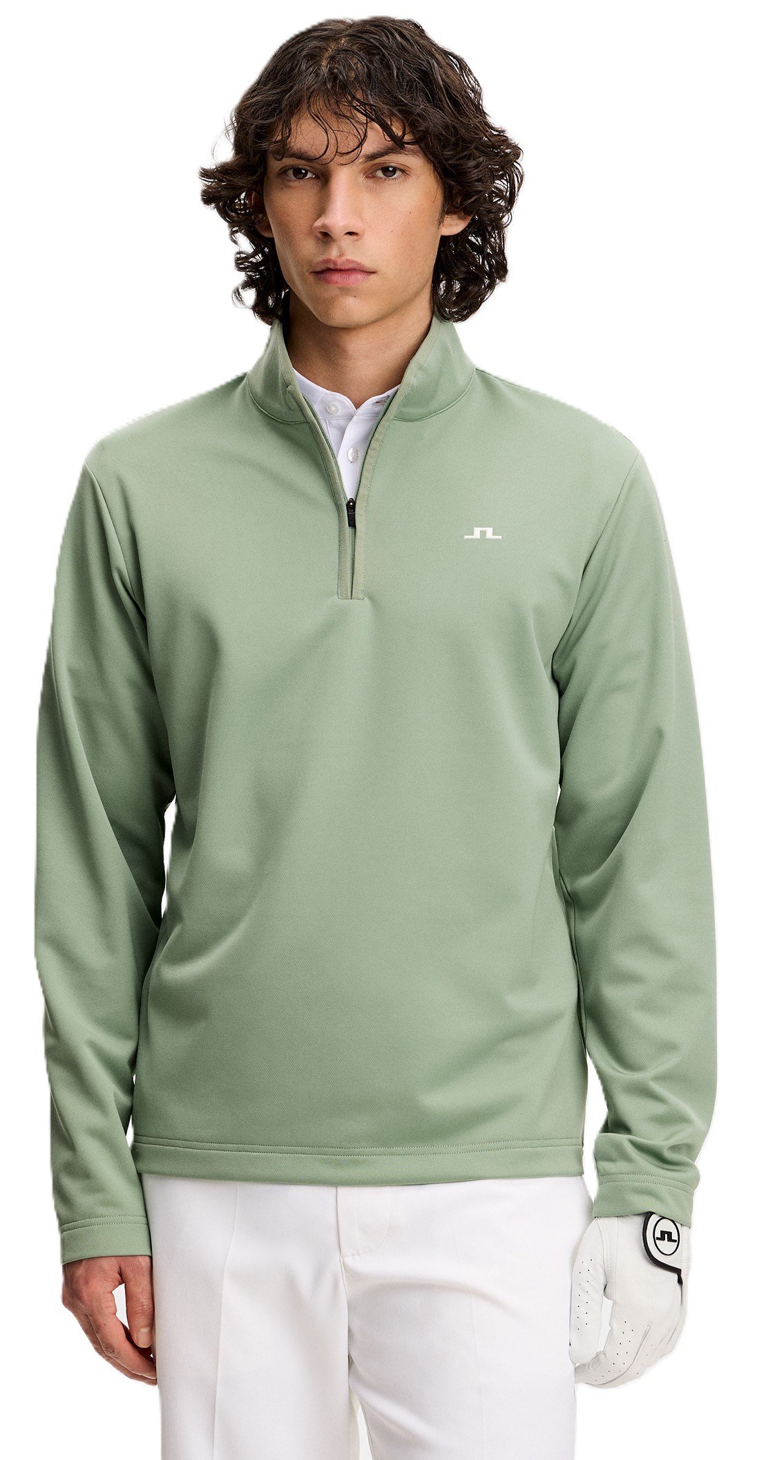 J.Lindeberg Clide Quarter Zip Mid Layer pull homme, hedge green