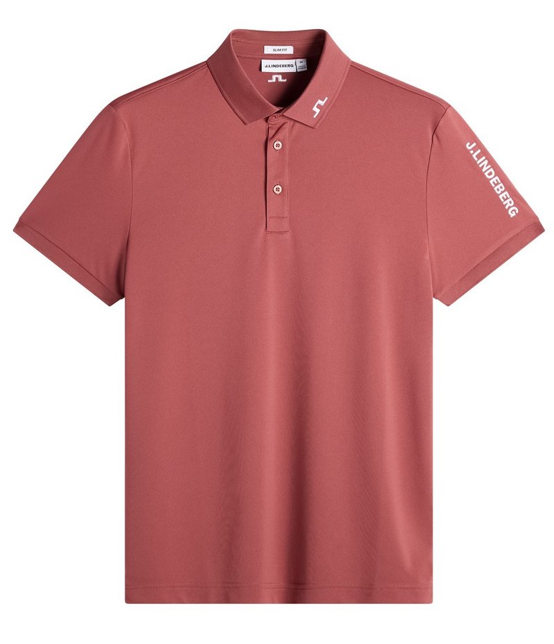 J.Lindeberg Tour Tech Slim Fit polo homme, apple butter