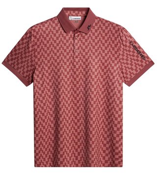 J.Lindeberg Tour Tech Print polo homme, bridge stack apple butter