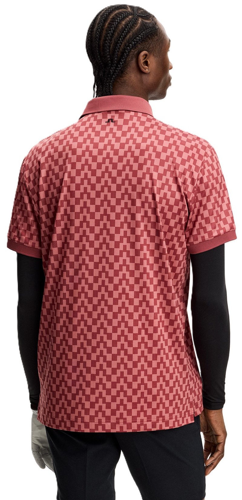 J.Lindeberg Tour Tech Print polo homme, bridge stack apple butter