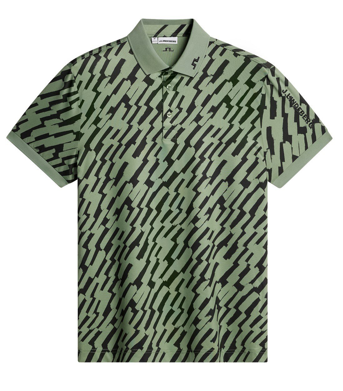 J.Lindeberg Tour Tech Print polo homme, oak green