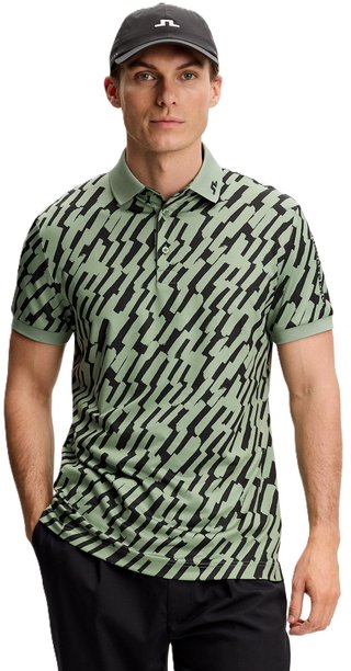 J.Lindeberg Tour Tech Print polo homme, oak green