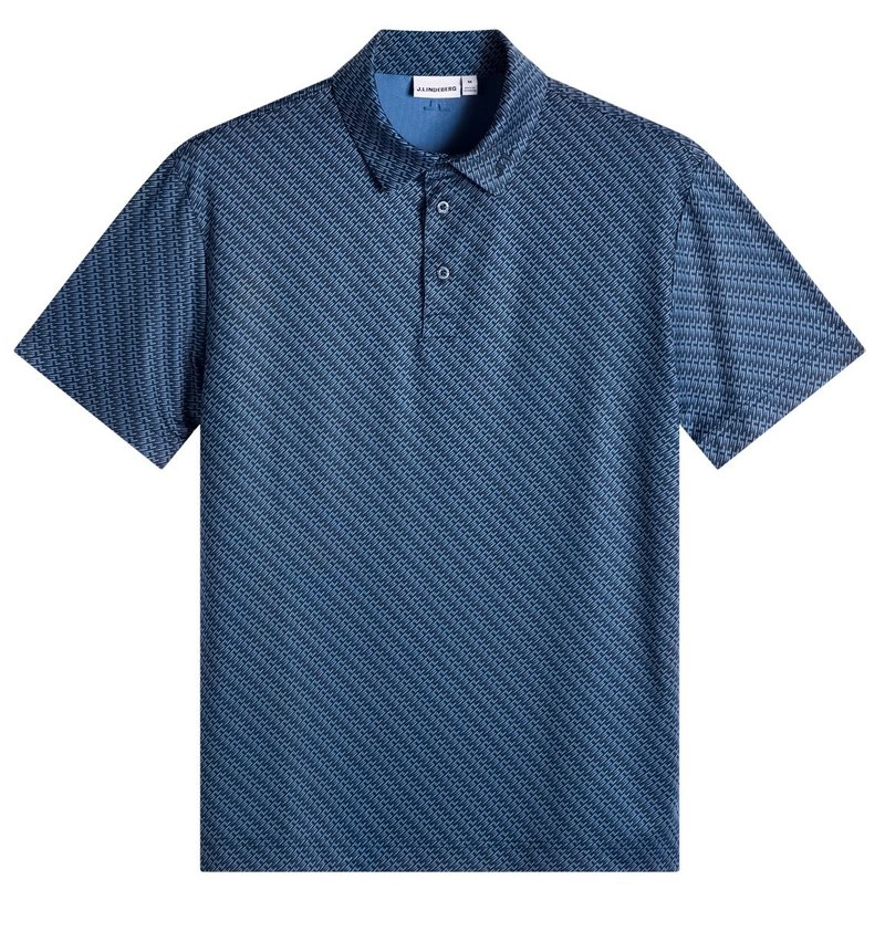 J.Lindeberg Tod Print polo homme, flight bridge navy fed