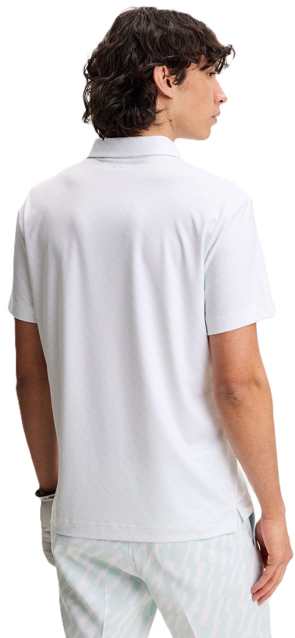 J.Lindeberg Tod Print polo homme, flight bridge white sky