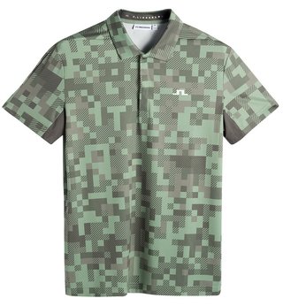 J.Lindeberg Dario Tour Print polo homme, tour 26 tonal green