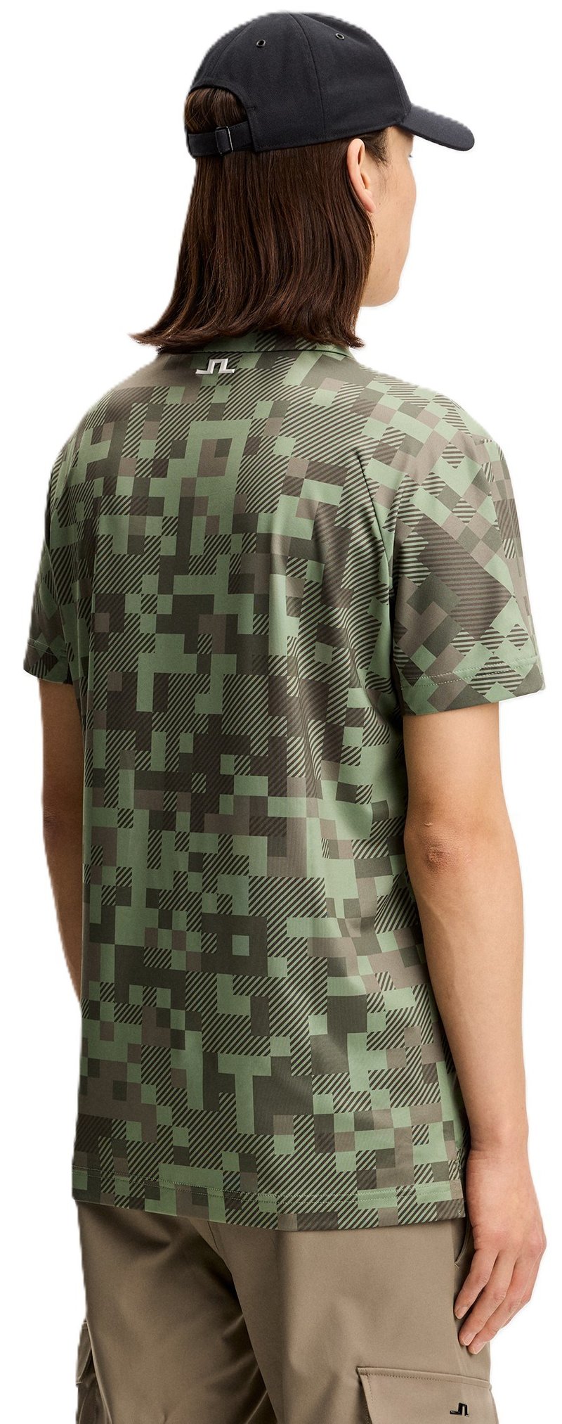 J.Lindeberg Dario Tour Print polo homme, tour 26 tonal green