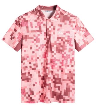 J.Lindeberg Dario Tour Print polo homme, tour 26 pink