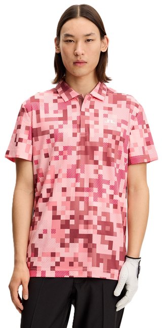J.Lindeberg Dario Tour Print polo homme, tour 26 pink