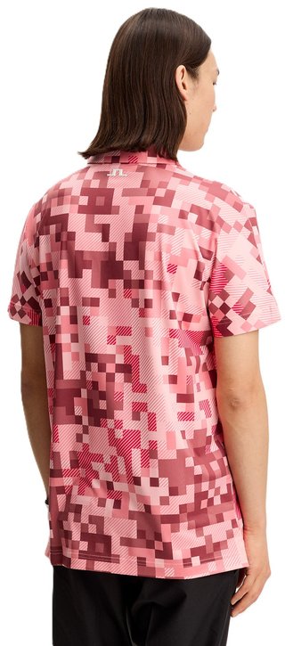 J.Lindeberg Dario Tour Print polo homme, tour 26 pink