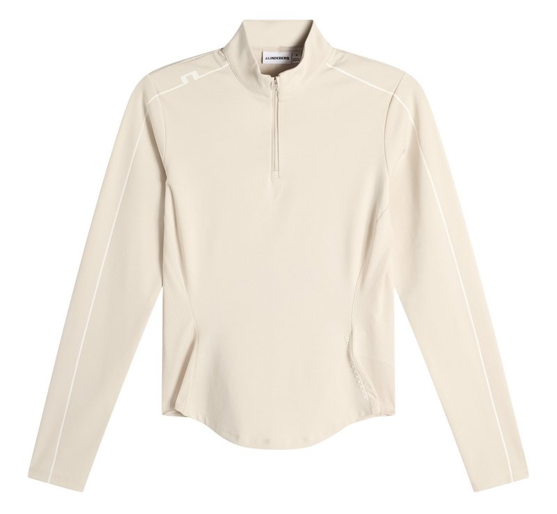 J.Lindeberg Adiola Quarter Zip Mid Layer sweatshirt femme, moonbeam