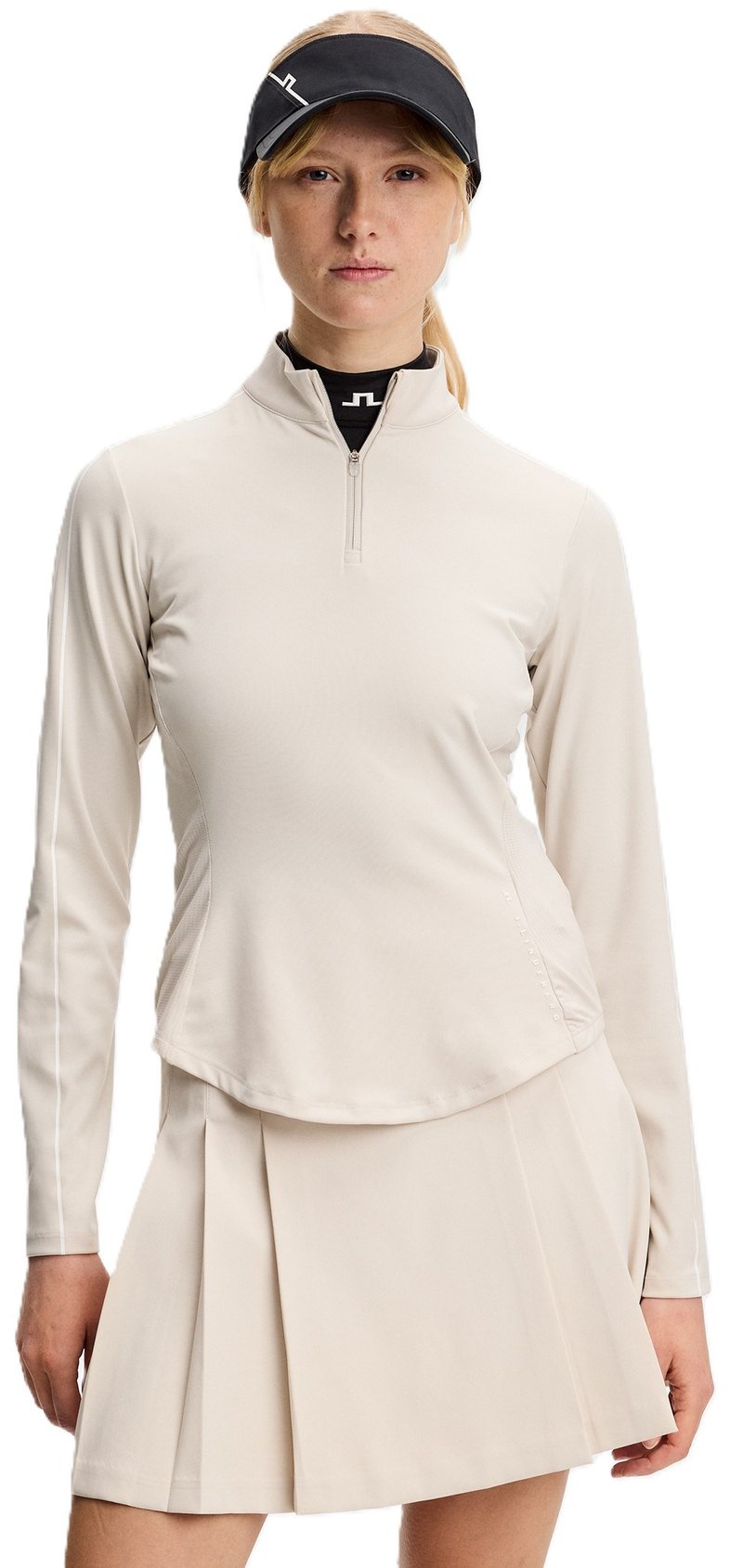 J.Lindeberg Adiola Quarter Zip Mid Layer sweatshirt femme, moonbeam