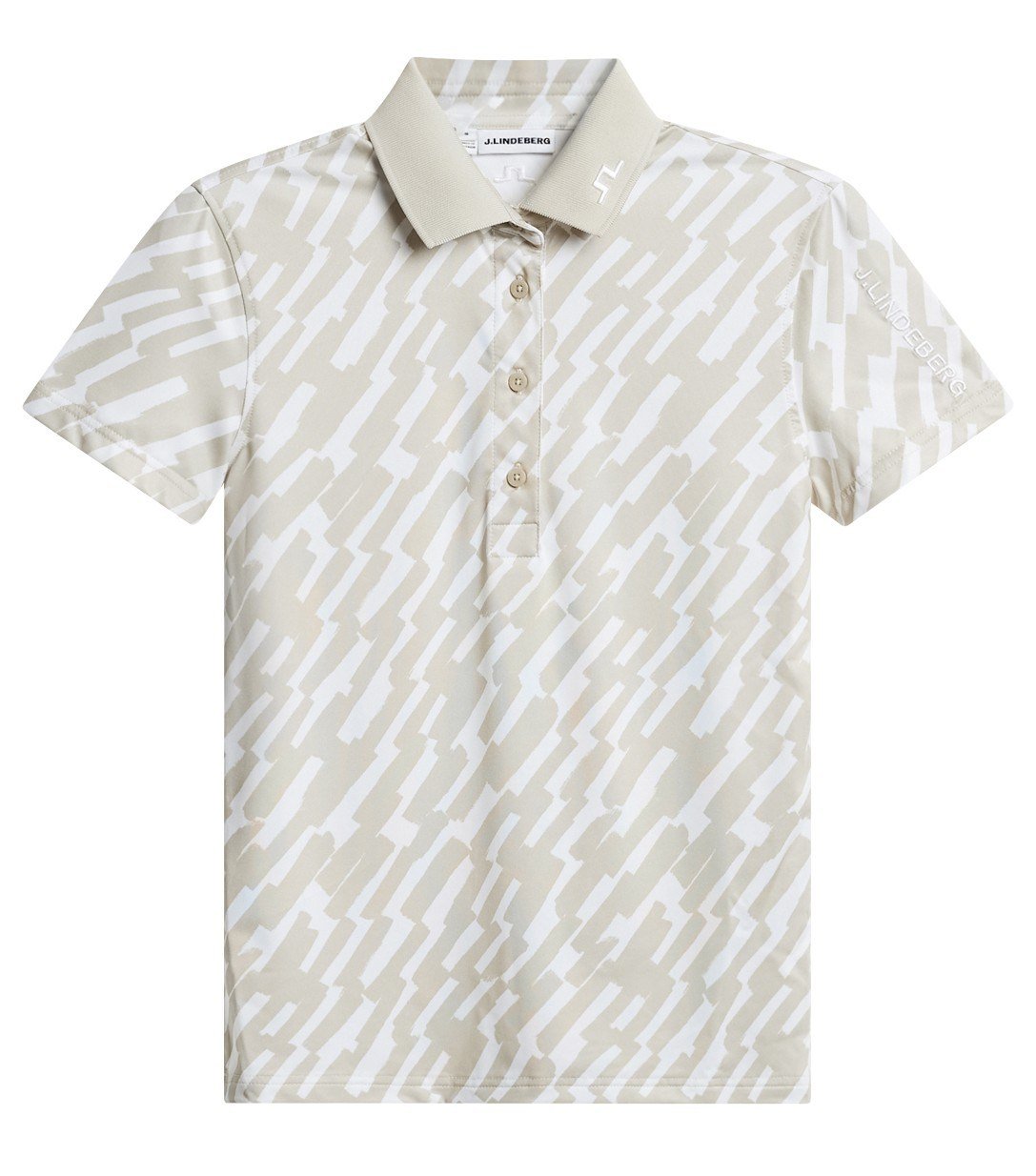 J.Lindeberg Tour Tech Print polo femme, oak island fossil