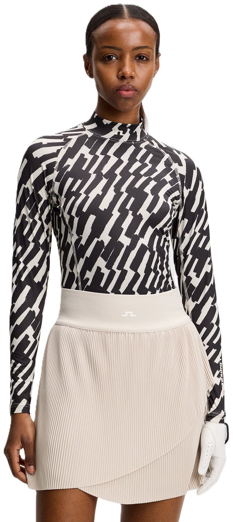 J.Lindeberg Ella Print Compression haut femme, oak moonbeam