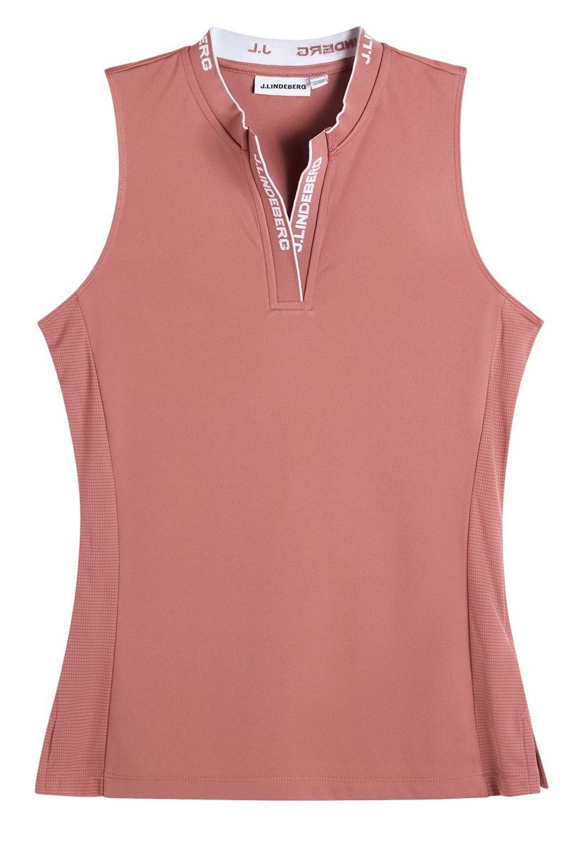 J.Lindeberg Leya Sleeveless polo femme, withered rose