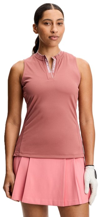 J.Lindeberg Leya Sleeveless polo femme, withered rose