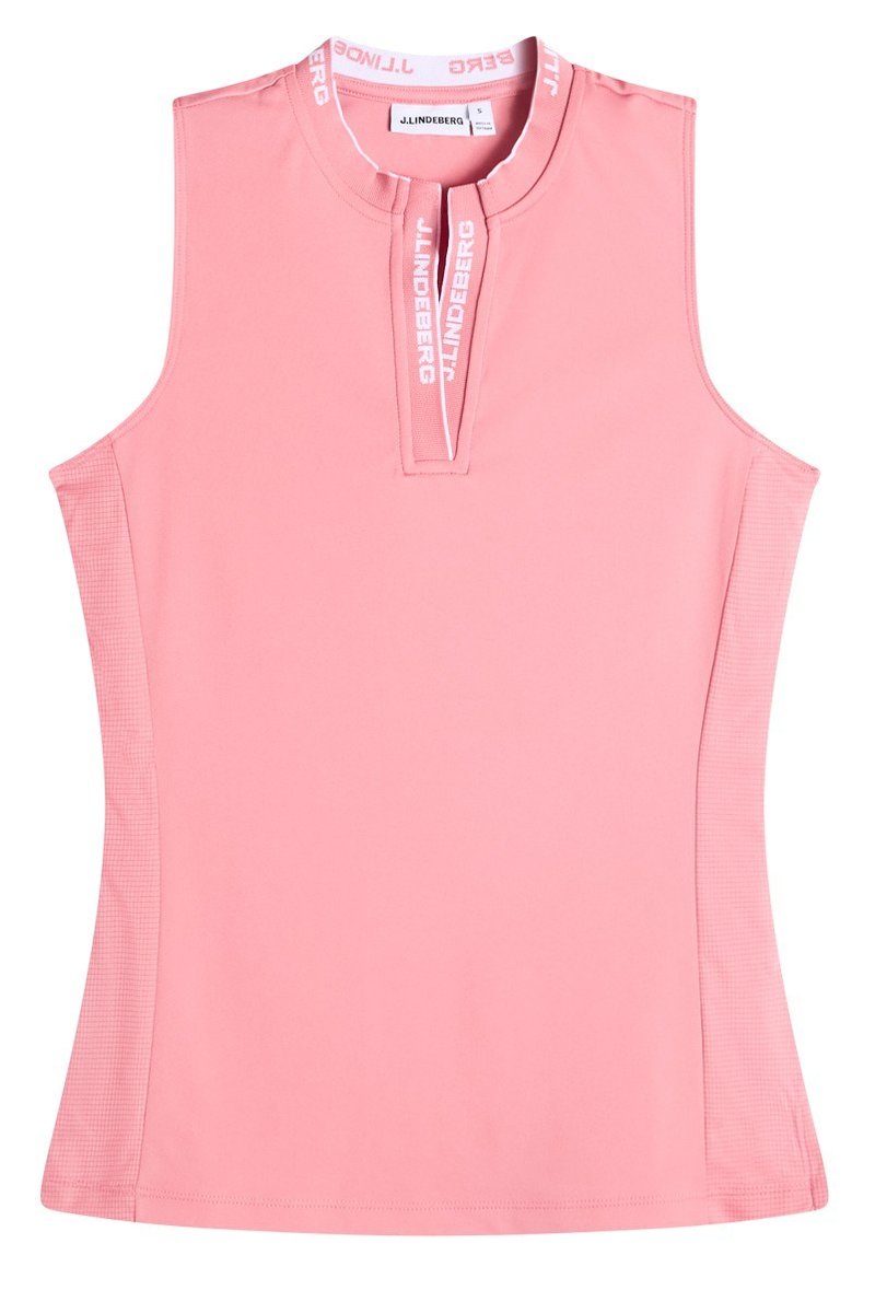 J.Lindeberg Leya Sleeveless polo femme, flamingo plume
