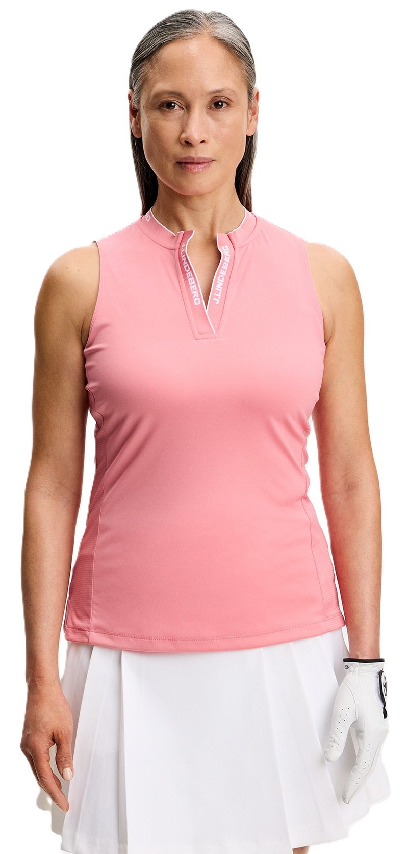 J.Lindeberg Leya Sleeveless polo femme, flamingo plume