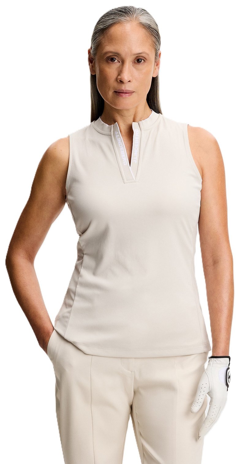 J.Lindeberg Leya Sleeveless polo femme, moonbeam