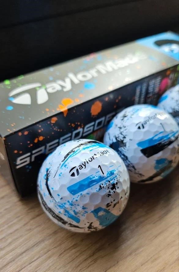 TaylorMade SpeedSoft Ink balles de golf, mix de couleurs (bleu, vert, orange, rose)