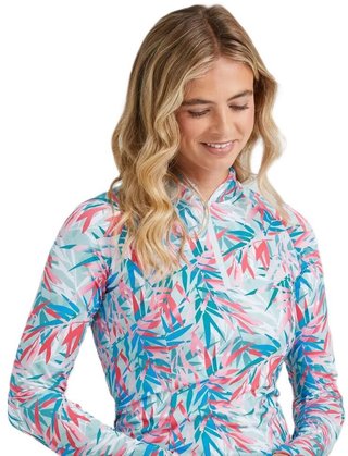 PING Arwen Printed Longsleeve polo femme manches longues, tropic retreat