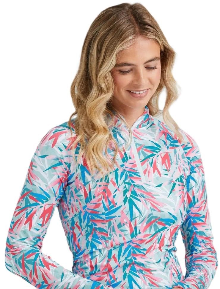 PING Arwen Printed Longsleeve polo femme manches longues, tropic retreat