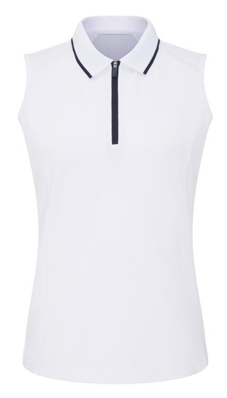 PING Eben Sleeveless polo femme, blanc