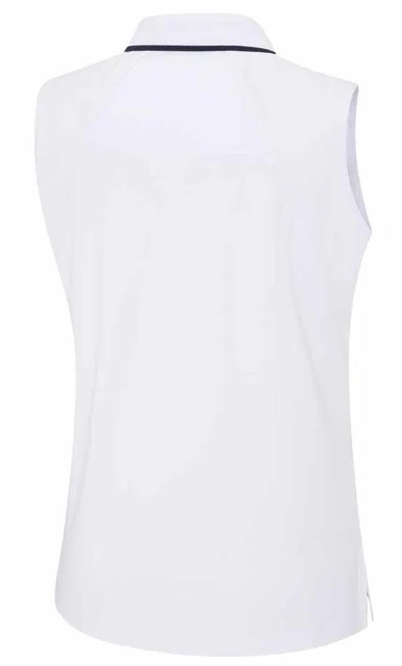 PING Eben Sleeveless polo femme, blanc