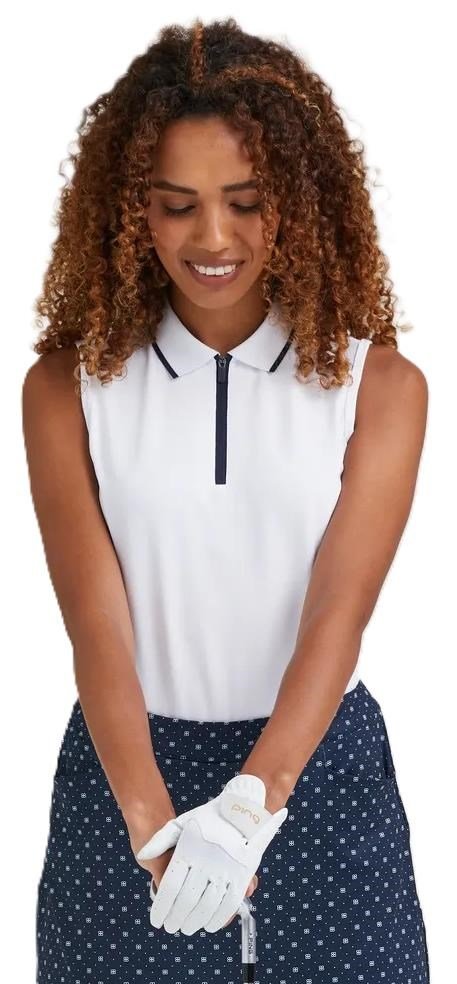 PING Eben Sleeveless polo femme, blanc