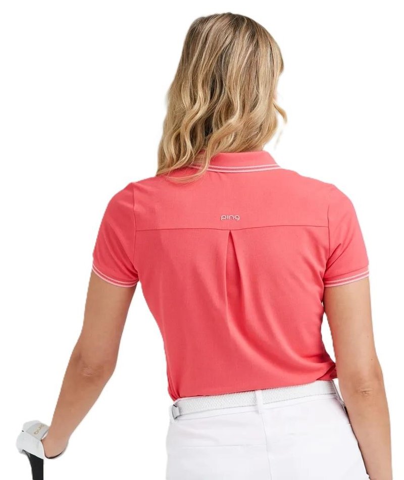 PING Viviana Tipped polo femme, paradise pink
